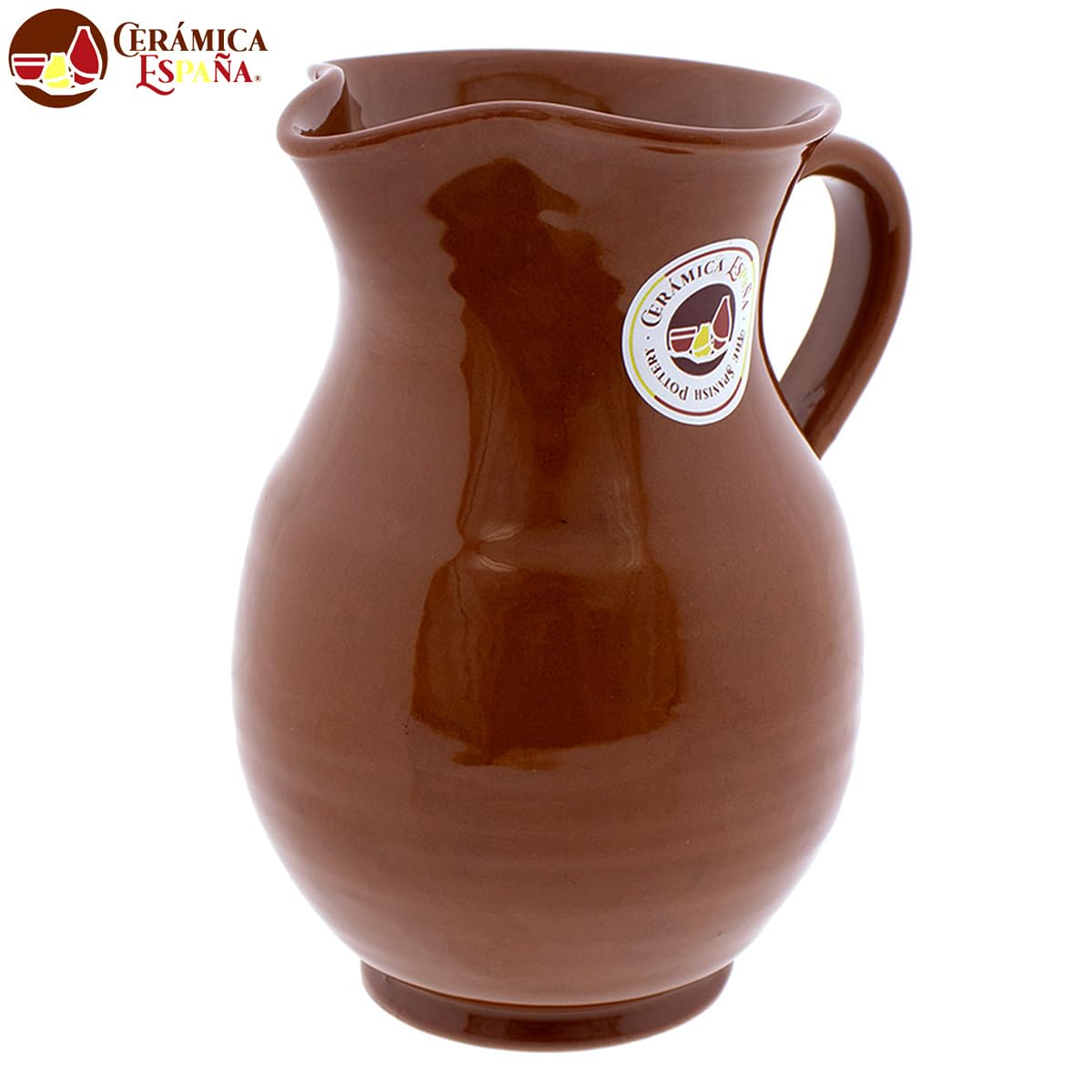 CERÁMICA ESPAÑA | Jarra de cerveza | Jarra de leche | Jarras de barro rojo | Jarra de zumo | Jarra agua rústica Modelo M06 | 100% hecho a mano | 1.5 litros