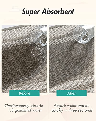 Montvoo Kitchen Rugs Rubber Non-Slip Kitchen Rugs And Mats,Washable Kitchen Mats For Floor,Absorbent Kitchen Runner Hallway, Laundry Room, In Front Of Sink (20"X32"+20"X47", Beige) #TOP4