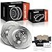 A-Premium 12.59 in (320 mm) Rear Drilled and Slotted Disc Brake Rotors + Ceramic Pads Kit Compatible with Select Volvo Models - XC90 2016 2017 2018 2019, 6-PC Set