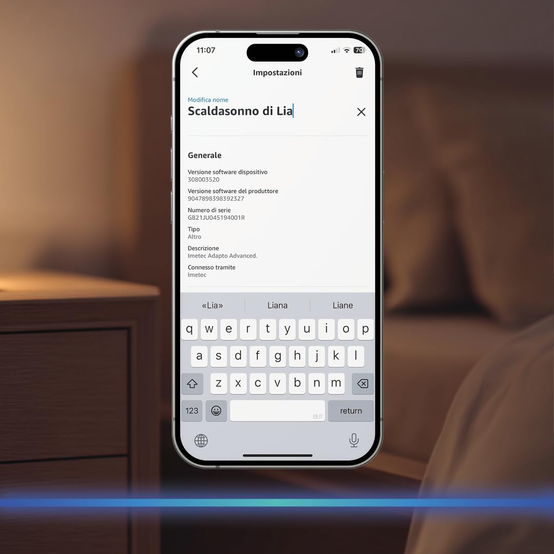 Imetec Wärmeunterbett Adapto Advanced Maxi Einzelbettgröße - Programmierbar mit Alexa, Wi-Fi Konnektivität und Sprachsteuerung, 4 exklusive Programme - 9 Temperaturen, Schnelles Aufheizen, 195 x 90 cm