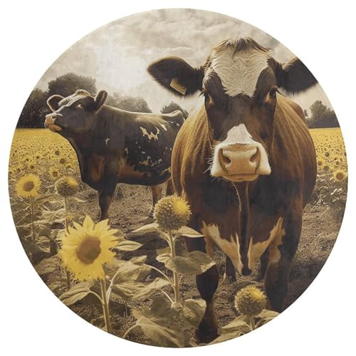 Alfombra de vaca marrón 3D esponjosa con relieve premium para decoración 5