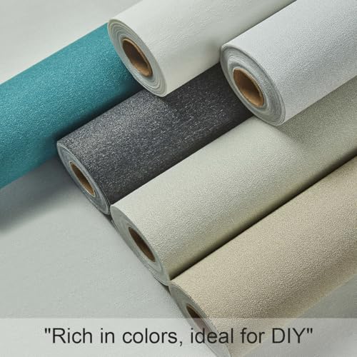 QYSUMIAO Fabric Grasscloth Texture Self-Adhesive Wallpaper Linen Peel and Stick Wallpaper Easy to Apply Removable Easy to Clean for Bedroom Livingroom Cabinet 16.5inx236.2in -White by QYSUMIAO - Used condition - Image 4