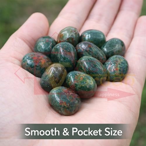 Image of Crystal Bloodstone Tumble Stone | 50 gm Tumbled Gemstones | Reiki Healing Stones | Home Decor Pebbles | Aquarium Gravel | Garden & Table Decor