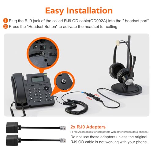 Auriculares para teléfono IP contra el ruido de oficina compatibles con Polycom y Mitel 6