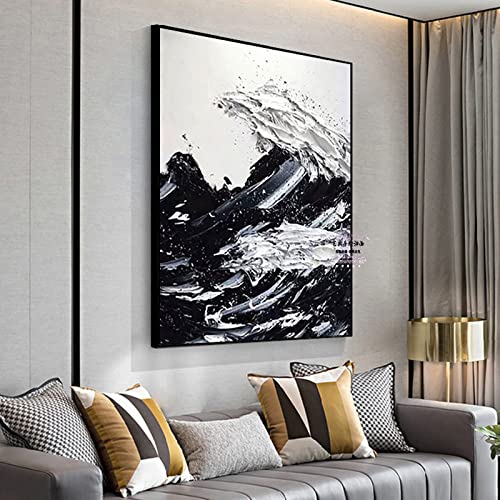 Peinture relief couteau moderne décorant un couloir contemporain chic