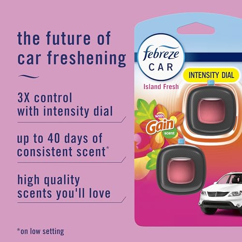 Febreze Car Odor-Fighting Air Freshener Vent Clip with Gain Scent, Island Fresh, 1 count - Image 3