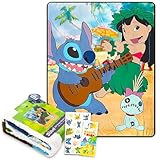 Disney Stitch Fleece Blanket Bundle for Kids Kids and Teens Soft Throw, Stickers, and More for Boys and Girls Lilo and Stitch Throw Blanket Size 40' x 50'