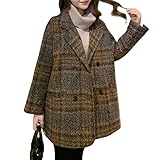 KIJSKKOPO Chaqueta Lana A Cuadros para Mujer, Tipo Guisante