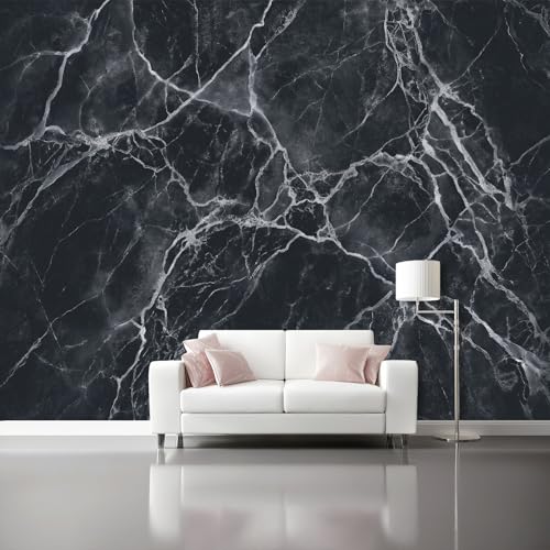 Photo Wallpaper Murals, Abstract Marble Texture Theme Panorama Wallpapers Decoration, 78.7 x 55.1 Large Wall Art Dark Gray Wallpaper Murals for Living Room Bedroom Children's Room