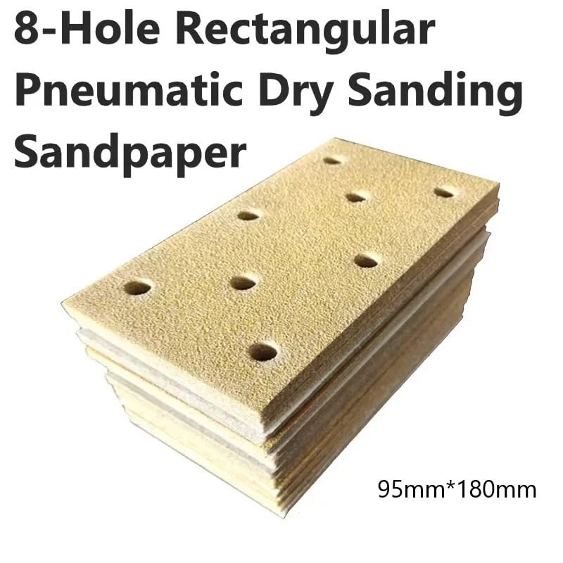 Carta vetrata pneumatica rettangolare a 8 fori for levigatura a secco 95/180 mm floccata for smerigliatura(320 grit,100PCS)