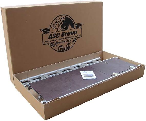 ASC Group A-Line Aluminum Scaffold Basic | Folding Tower with Hatch | 500 lbs Load Capacity | 3'2 Platform Height - 9'8 Working Height | Multipurpose Scaffolding