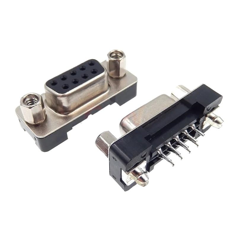 2Pcs DP9 Imported D-Sub Vertical Female Block DB9 Connector DR Head 2 Rows 9P Serial Port with Screw Post