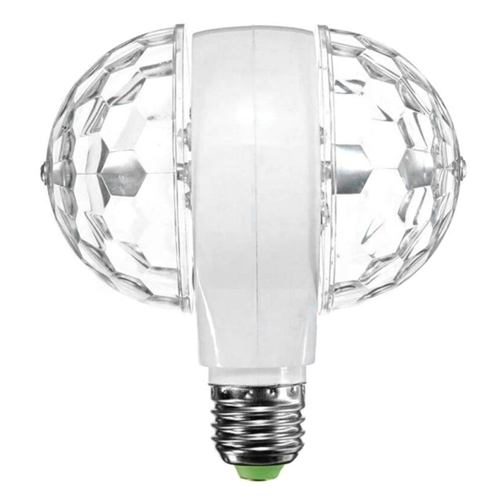 gofidin E27 LED Double-Headed Rotating Disco Light Bulb RGB Projector Multi Coloured Bayonet Party Lamp for Home Parties, Birthday, Club, Bar, Disco