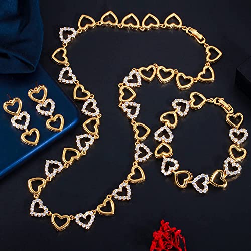Joyería de fiesta para mujer: set de pulsera y pendientes con circonitas para San Valentín