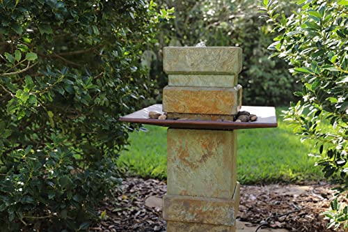 Kenroy Home 51049Sl Pilaster Outdoor Floor Fountain With Copper Finish, Rustic Style, 33" Height, 20" Width, 20" Depth #TOP7
