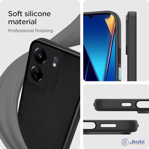 Image of Jkobi Back Cover Case for Poco C65 (Textured Grip Design | Camera Protection | Slim and Light Weight | Soft Touch and Feel | Black)