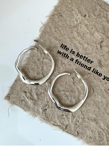 Boucles d'oreilles créoles ornements géométriques minimalistes tendance - 5