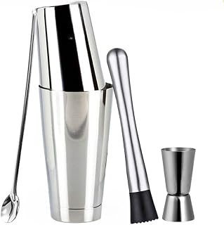 Kit Coqueteleira Boston Inox Profissional Completo Barman Drinks e Caipirinha Bares Praia (KIT COQUETELEIRA)