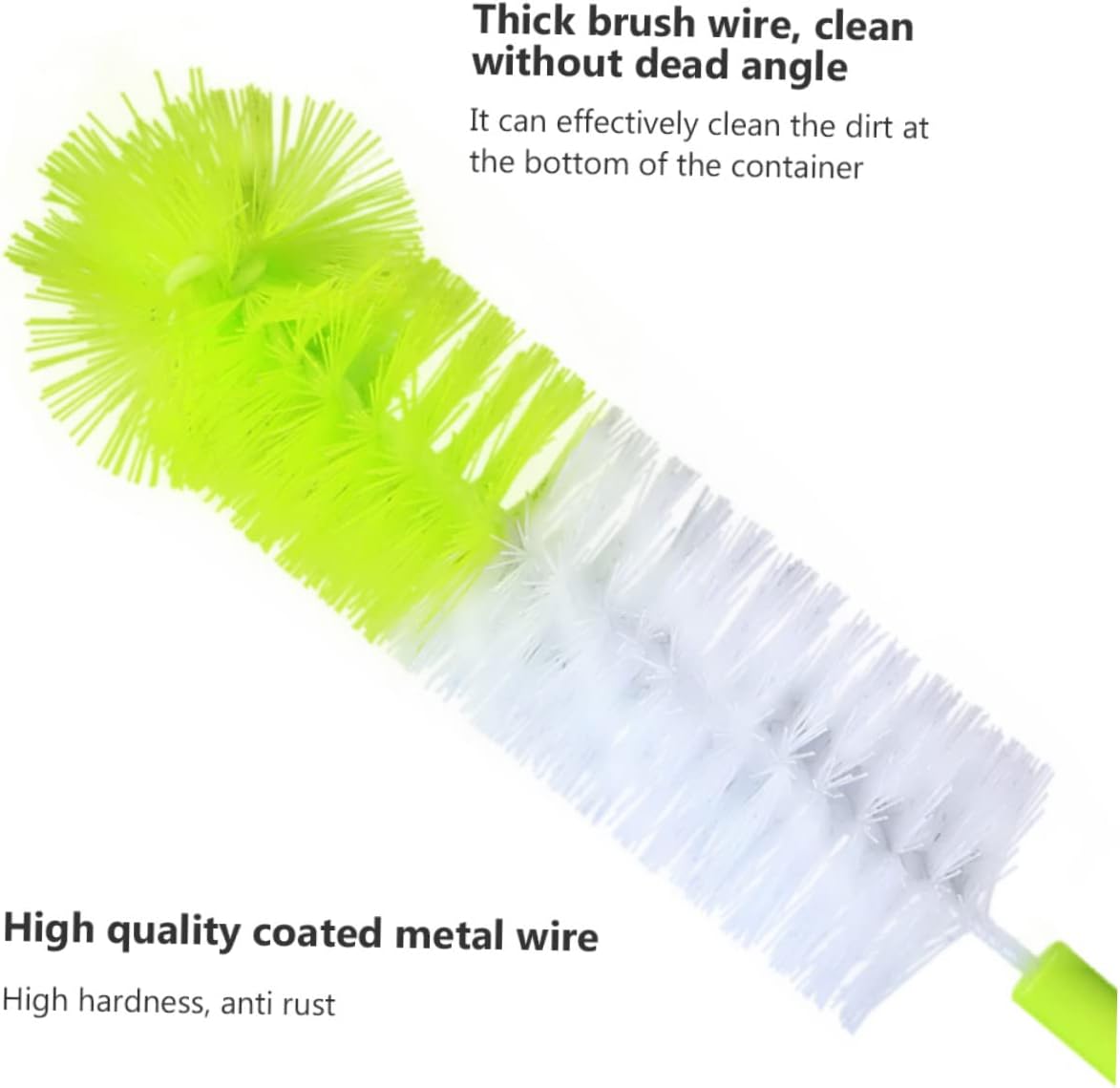NOLITOY 2sets Bottle Cleaning Brush Water Cup Cleaner Ergonomic Material Non- Grip for Bottles and Cups Light Green