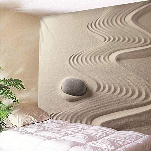 Tapiz de pared de poliéster KnSam con patrón de piedra gris resistente y lavable 5