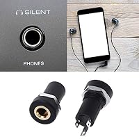 Ximimark 4 x 3,5 mm Audio-/Video-Klinkenbuchse, Stereo, Lötpanelanschluss, Kopfhöreranschluss, 3-polig, Schwarz mit Mutter – Ansicht 5