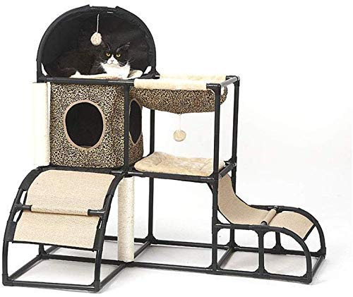 Cat Tree,Cat Tower Cat Condo Multifunctional Cat Climbing Frame Cat Litter Climbing Frame Hammock Grab Column Plush Ball 5-in-1 Pet Supplies Combination Nest Sisal Rope Camouflage