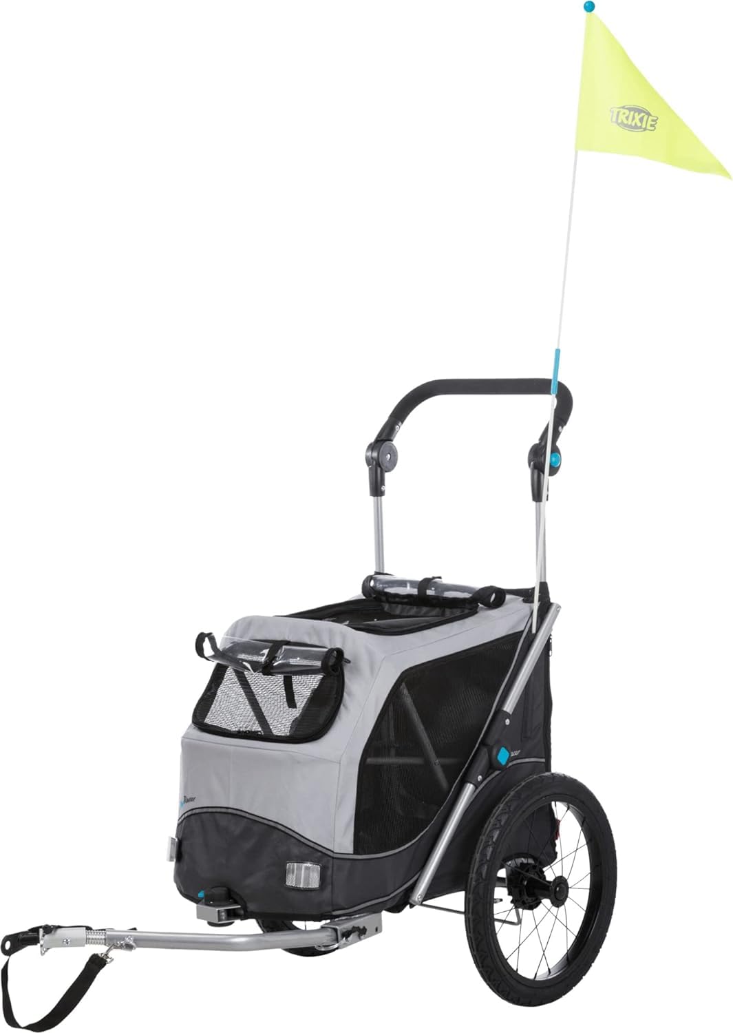 Bundle aus TRIXIE 12796 Fahrrad-Anhänger, Schnell-Falt-Funktion, M + TRIXIE 12795 Jogger Frontrad für Fahrrad Anhänger 12794/6/8, 970 g, Un tamaño : 
