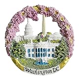 washington post yellow vests Imán de recuerdo turístico de Washington D.C. USA para nevera, decoración del hogar y cocina