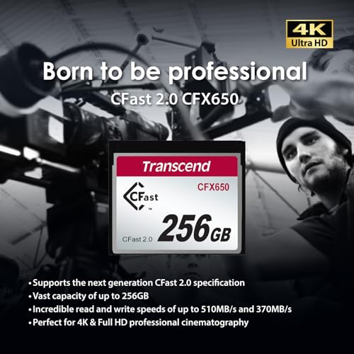 Carte CFast 2.0 Transcend 128GB évite la perte de frame en capture 4K