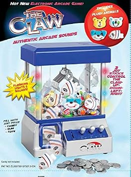 Claw Machine - Arcade Mini Toy Grabber Machine for Kids - Candy Machine- Retro Carnvial Music & Flashing Lights- Best Birthday Gift Game. Use Gumballs, Candy, Toys, or Small Prizes Blue