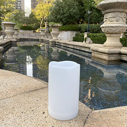 Image of 1 Pack Outdoor Flameless Pillar Candle with Remote and Timer Waterproof Battery Operated Electric LED Candle Set for Gift Home Decor Party Wedding Supplies Garden Christmas Decoration, 3 inch x 5 inch