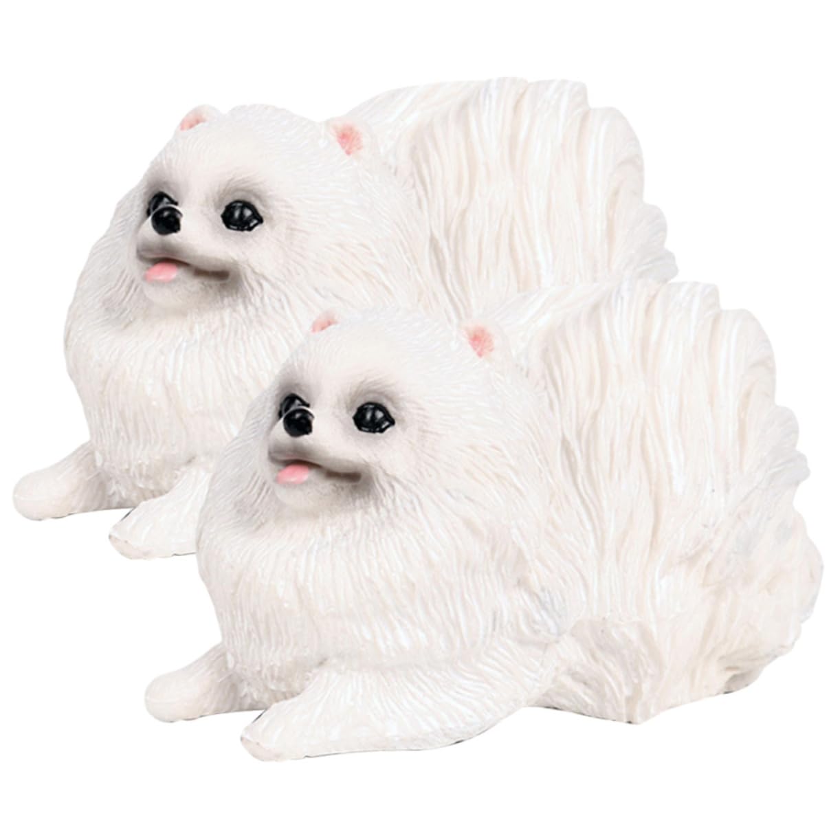 TOYANDONA 2Pcs Simulation Dog Model Figurines Realistic Puppy Toys Decorative Animal Models for Home Desk Education and Kids Play