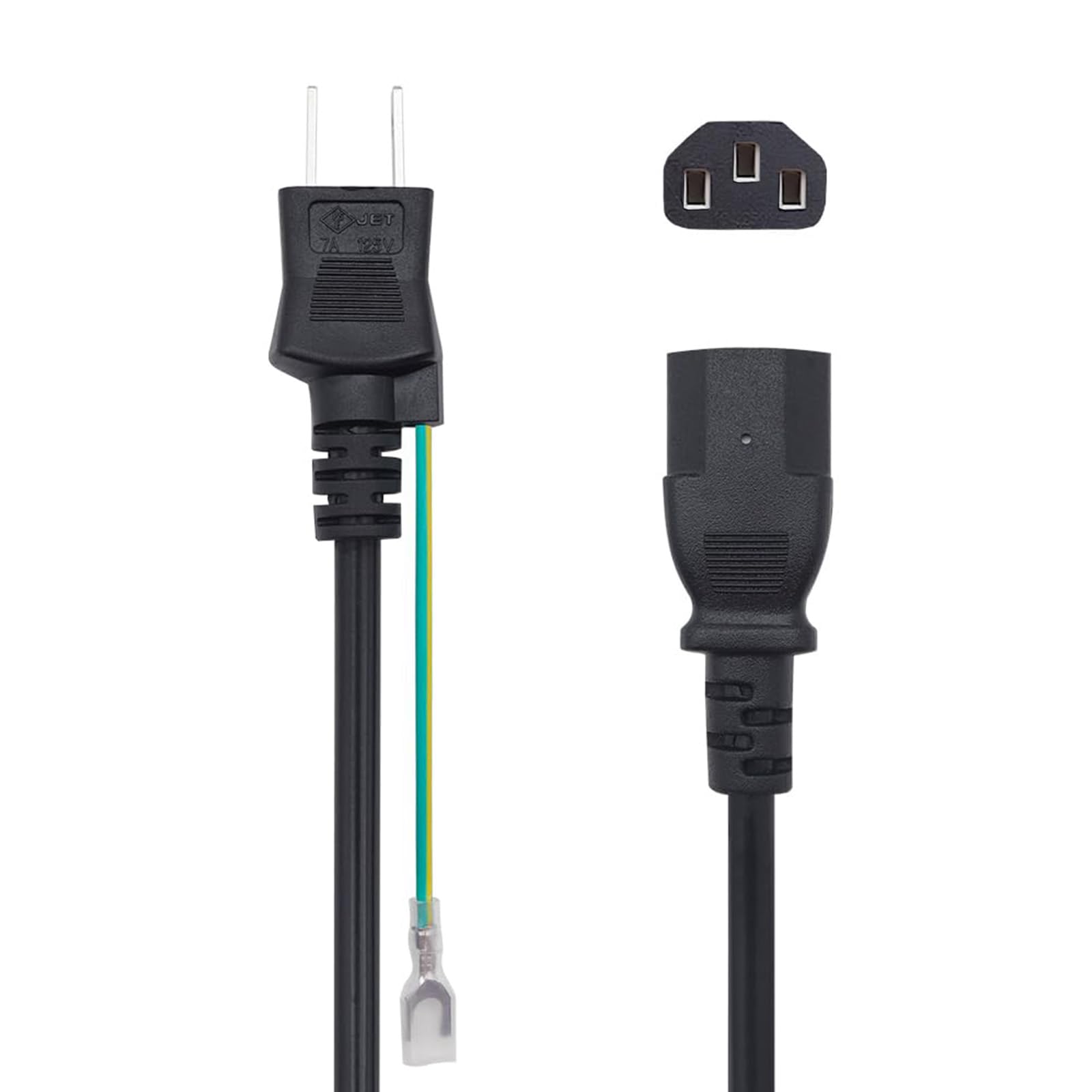 Amazon.co.jp: Tatsusen 1.5m AC電源ケーブル 2ピンプラグ（オス）⇔3P