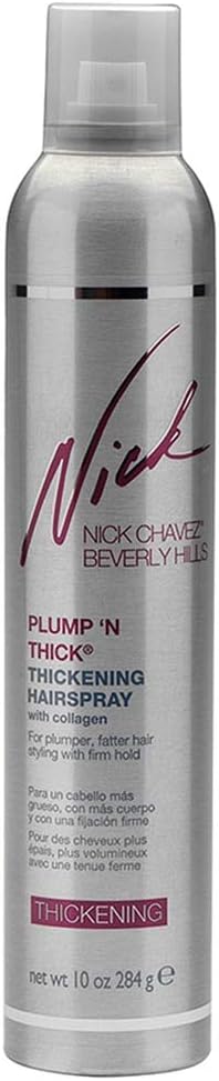 Nick Chavez Beverly Hills Advanced Plump โN Thick Thickening Hairspray - Hair Thickener For All Hair Types - Increase Hair Volume And Strengthen Hair - 10 Oz.