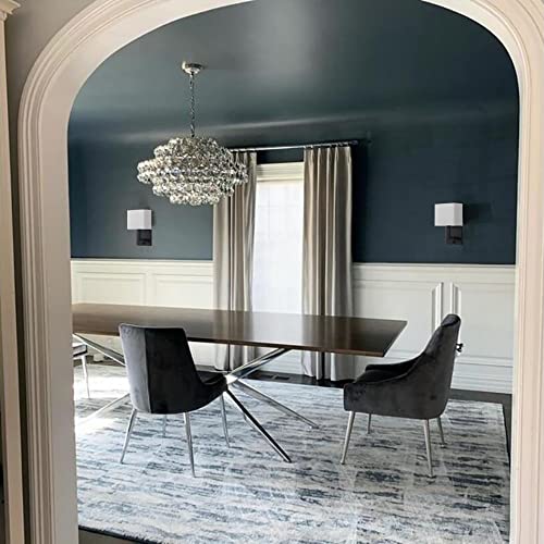 Yosoan Indoor Bedside Wall Lamp Light, 2-Pack Vintage Industrial Wall Sconce With Square Fabric Shade For Bedroom Living Room Dinning Room Hotel (Black) #TOP3