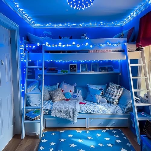 Image of URM Blue LED String Lights for Decoration 10M (36 LEDs) | Fairy Lights for Room, Balcony & Wall Decor | Plug in Decorative Lights for Home, Diwali, Bedroom, Party, Curtain & Aesthetic Lighting
