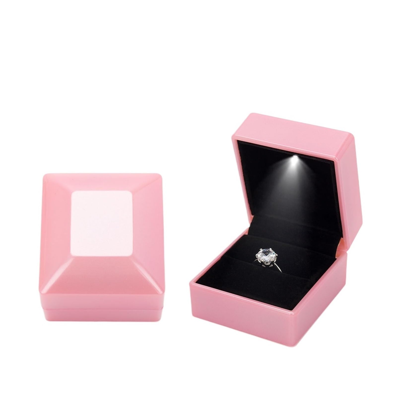 WWYYZAYC Ring Box Engagement Proposal Wedding Red Wine Case For Valentine's Day Anniversary(Pink)