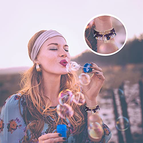 Yadoca HZHENG-YADZ-LS55-BOHO-B 7 Sets Bohemian Stackable Beaded Bracelets For Women Men Boho Stretch Multilayered Bead Bangles Bracelet Set thumb #3