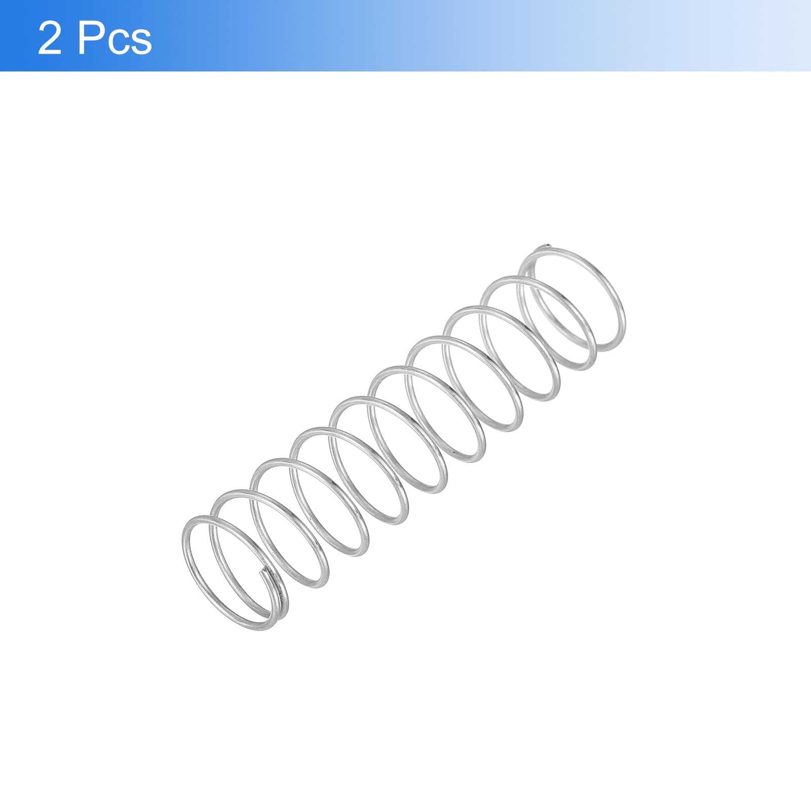 QUARKZMAN 2 szt. Sprężyny dociskowe, średnica drutu 1 mm x średnica 15 mm x długość 60 mm sprężyna przedłużająca stal nierdzewna 304 sprężyny dociskowe długopis kulkowy do naprawy domu, srebrny