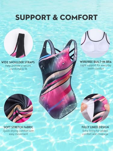Image of American Trends Women's High Waisted Bikini Bottoms Swimming Suits Tummy Control Bathing Suits
