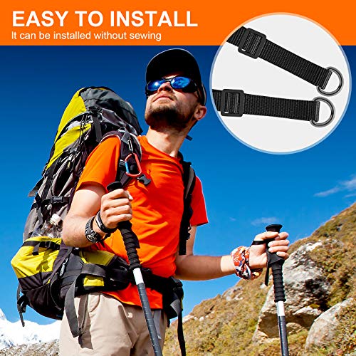 Buckle Strap Set 5/8 Inch: Nylon Webbing Straps 6 Yards, Quick Side Release Plastic Buckles Dual Adjustable 6 Pack, Tri-Glide Slide Clip 12 Pcs, Metal D Rings 6 Pcs, Black #TOP3