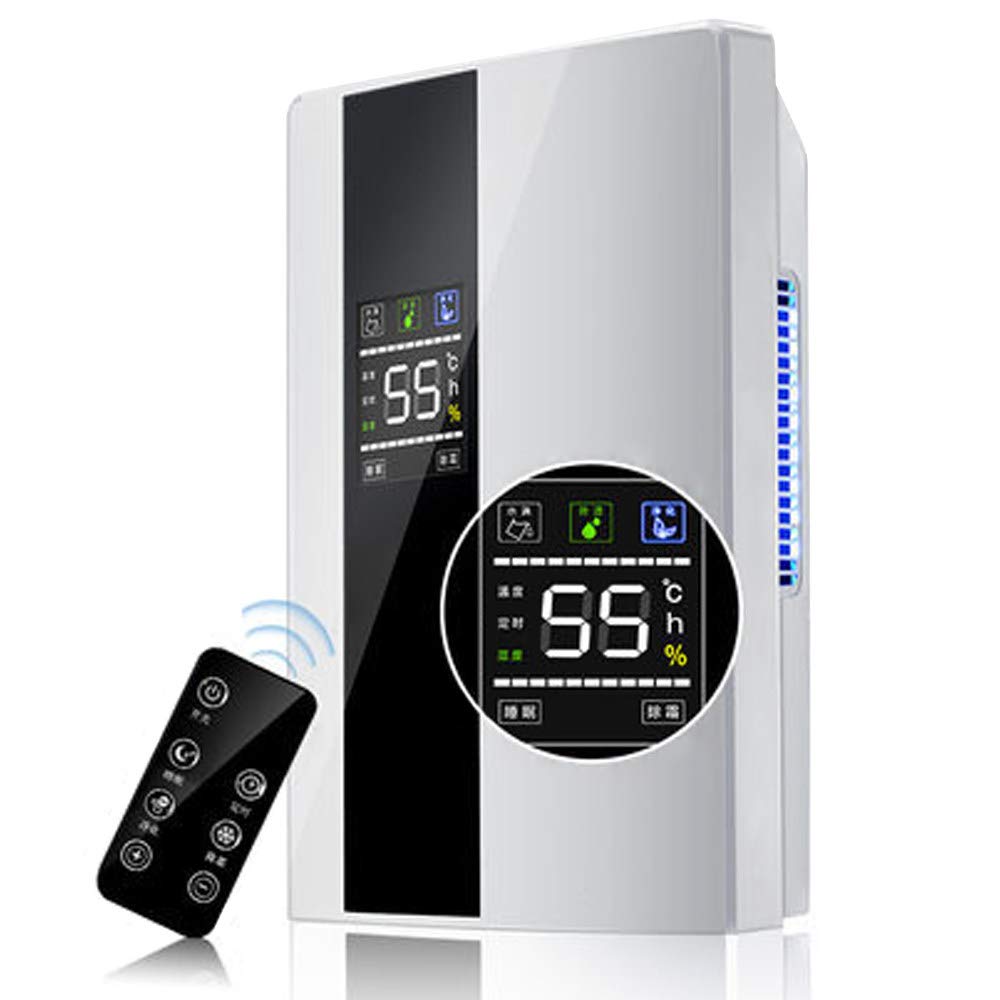 Deshumidificador eléctrico, deshumidificador de aire de 2200ml, ultrasilencioso, Control remoto, tanque de agua desmontable, para el armario del baño del dormitorio del hogar