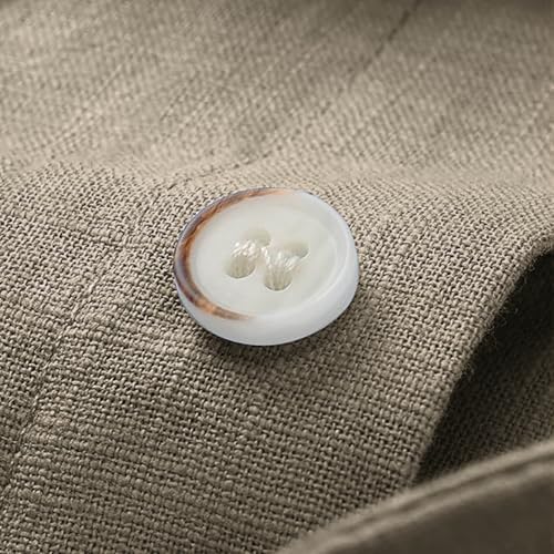 Dress Shirt for Men 2026 Linen Short Sleeve Summer Beach Shirt Soft Comfy Collared Button Down Shirt Cruise Wear Khaki - 5