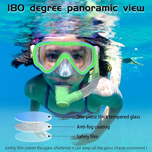Seago Kids Swim Goggles Swimming Goggles for Kids Boys Girls Toddlers Youth 5-15 Anti-Fog 180° Clear Goggles No Leak Water Pool Underwater Swim Goggles with Nose Cover Swimming Diving Equipment by Seago - Image 2