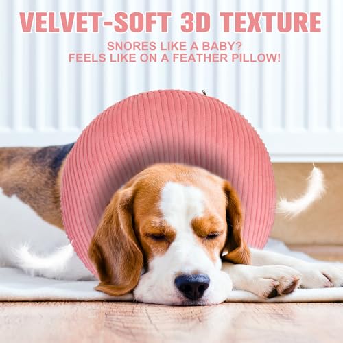 Image of BINGPET Inflatable Dog Cone Collar Alternative After Surgery,Soft Recovery Cone for Dogs to Stop Licking,Dog Blow up Protective Neck Donut ECollars Adjustable for Large Medium Small Pet,Upgrade S
