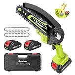 Supstable Mini Chainsaw 6 Inch, Electric Chainsaw Cordless, Battery Powered Chain Saw with Oiler, 2pcs 2000mAh Batteries, Small Handheld Garden Saws for Tree Branch Wood Cutting, Gifts for Men Women