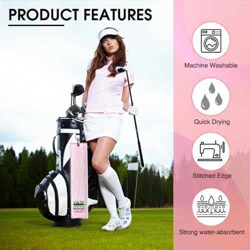 TOUNER I Hate It, I Hate It, Hey Nice Shot I Love It Golfing Towels, Ladies Golf Gifts, Golfing Bag Towel Present, Ladies Golf Accessories for Retirement Christmas Birthday Towel Gifts for Daughter - image 4
