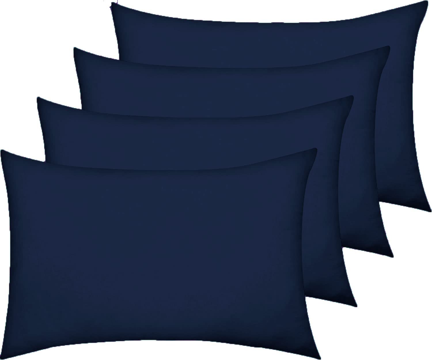 AmigoZone New 4 Pack Pillowcases Housewife Plain Cover Polycotton Percale Bedroom Pillowcases (Navy, Housewife Pillow Cases 4 Pack)