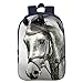 Produktbild QWEIAS 3D Tier Pferd Kinder Schultasche, schwarz und blau Grundschule Kindergarten Rucksack, geeignet für Mädchen und Jungen Rucksäcke Black-D