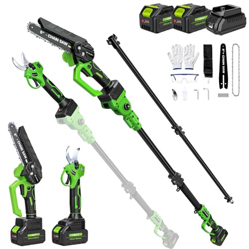 Image of 4-in-1 Electric Pole Saw&Pruning Shear Combo, 6 inch Pole Saw for Tree Trimming